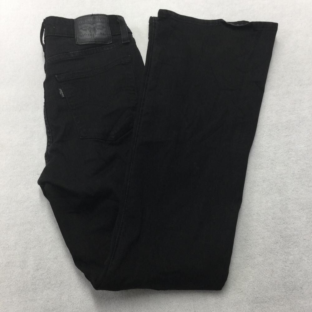 Levis 726 Flare Jeans Womens 29 Black High Rise Stretch Denim Waterless